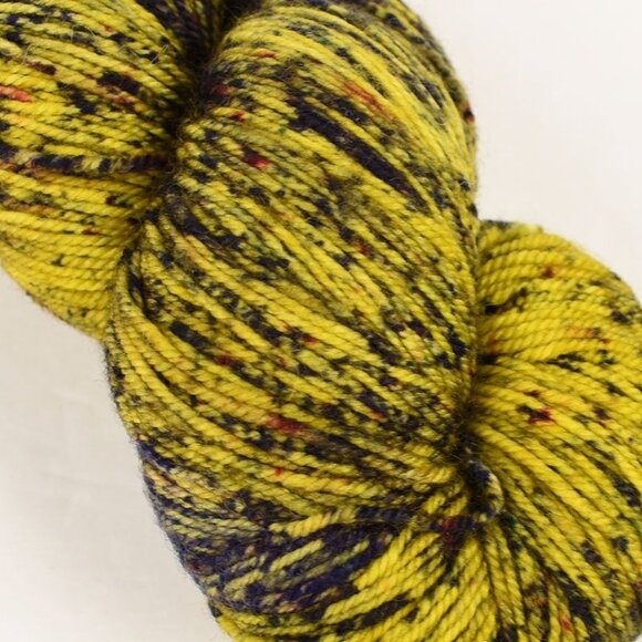 Malabrigo Sock Yarn Merino Wool Hand-Dyed Yellow Black Speckled - Picture 2 of 3